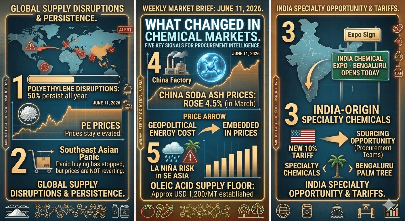 Bulletin de marché hebdomadaire du 11 juin 2026 : principaux changements sur les marchés des produits chimiques