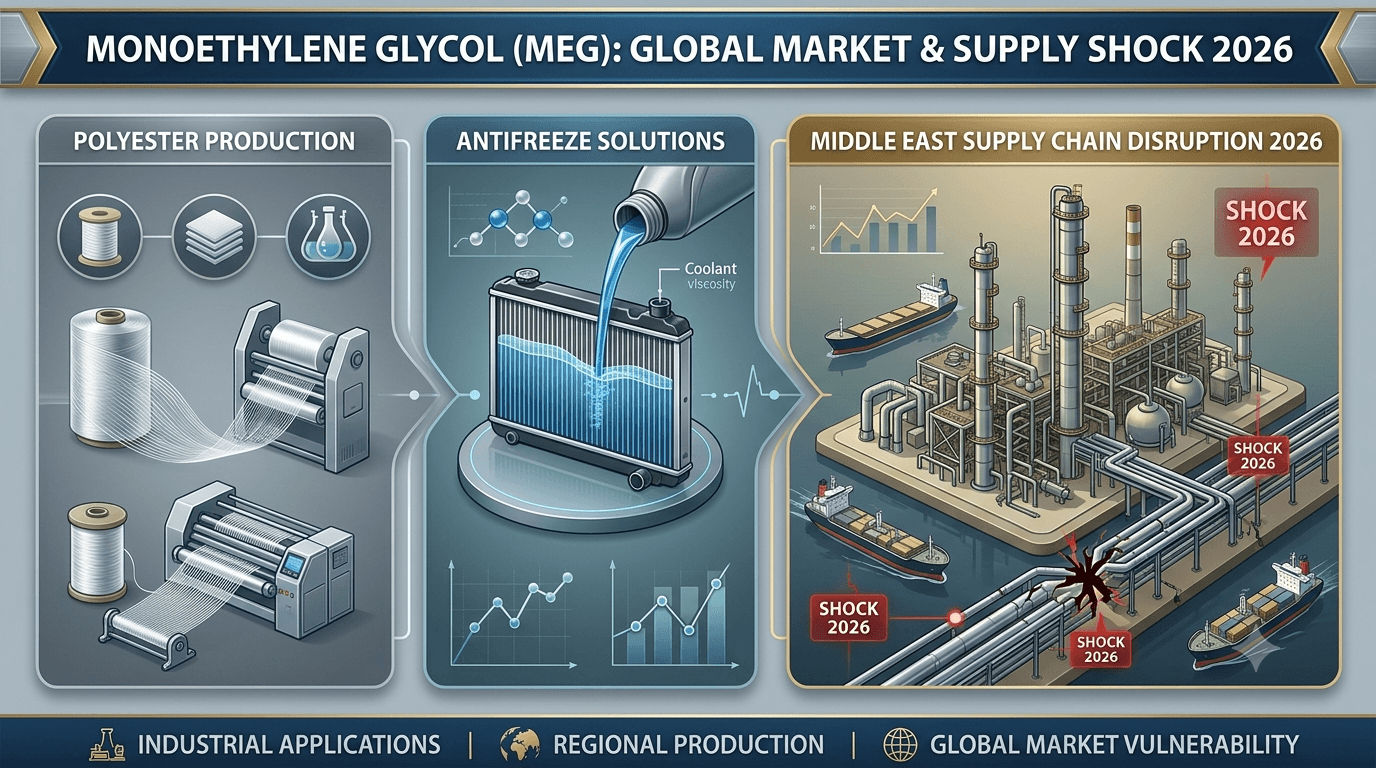 Monoéthylène glycol (MEG) : polyester, antigel et choc d'approvisionnement au Moyen-Orient de 2026