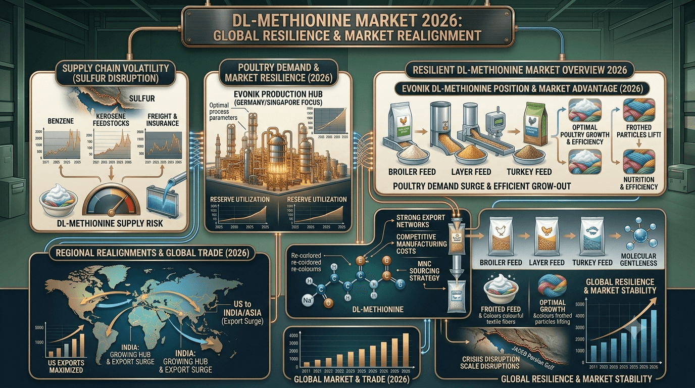 Marché de la DL-méthionine 2026 : perturbation du soufre, demande de volaille et position d'Evonik