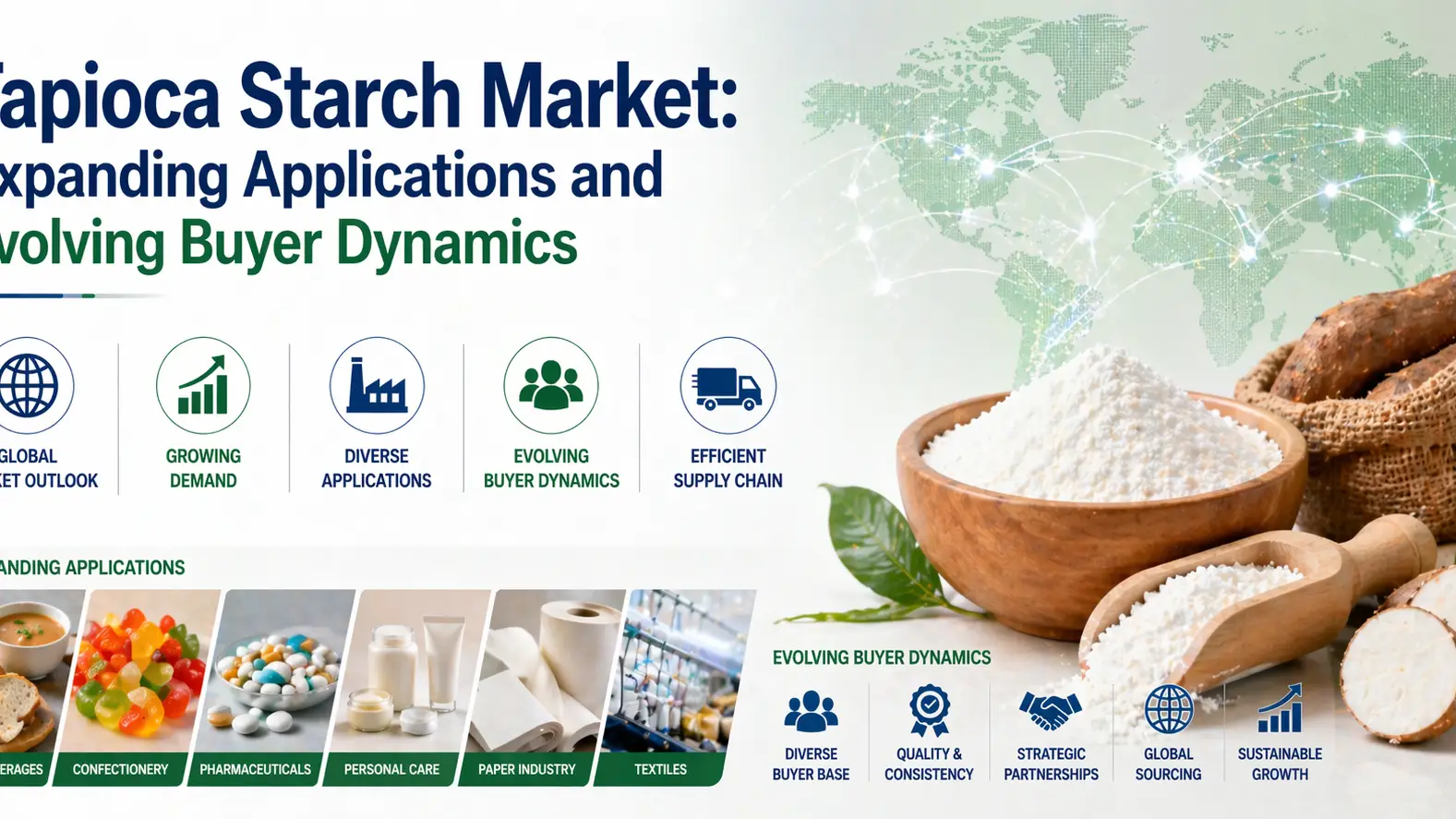 Marché de la fécule de tapioca : applications en expansion et évolution de la dynamique des acheteurs