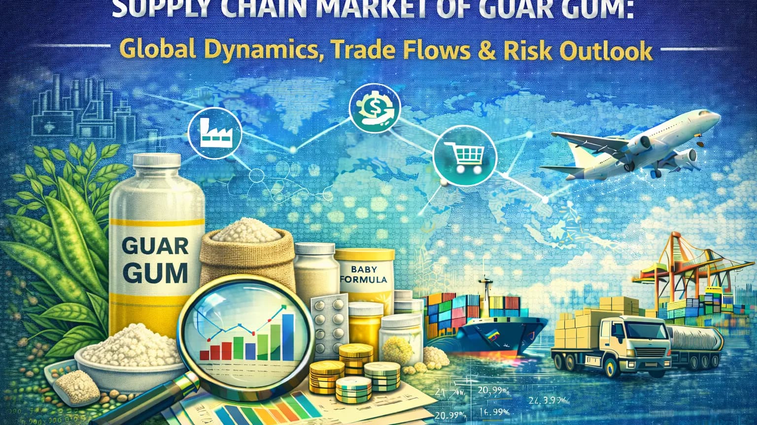 Marché de la chaîne d'approvisionnement de la gomme de guar : dynamique mondiale, flux commerciaux et perspectives de risque